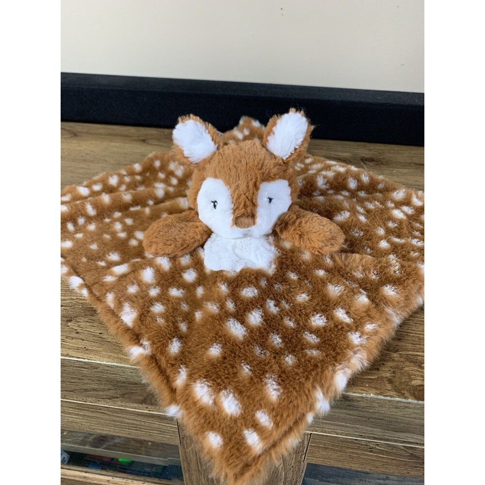 MARY MEYER Baby Lovey Spotted Brown Deer Fawn Plush Satin Security Blanket Soft
